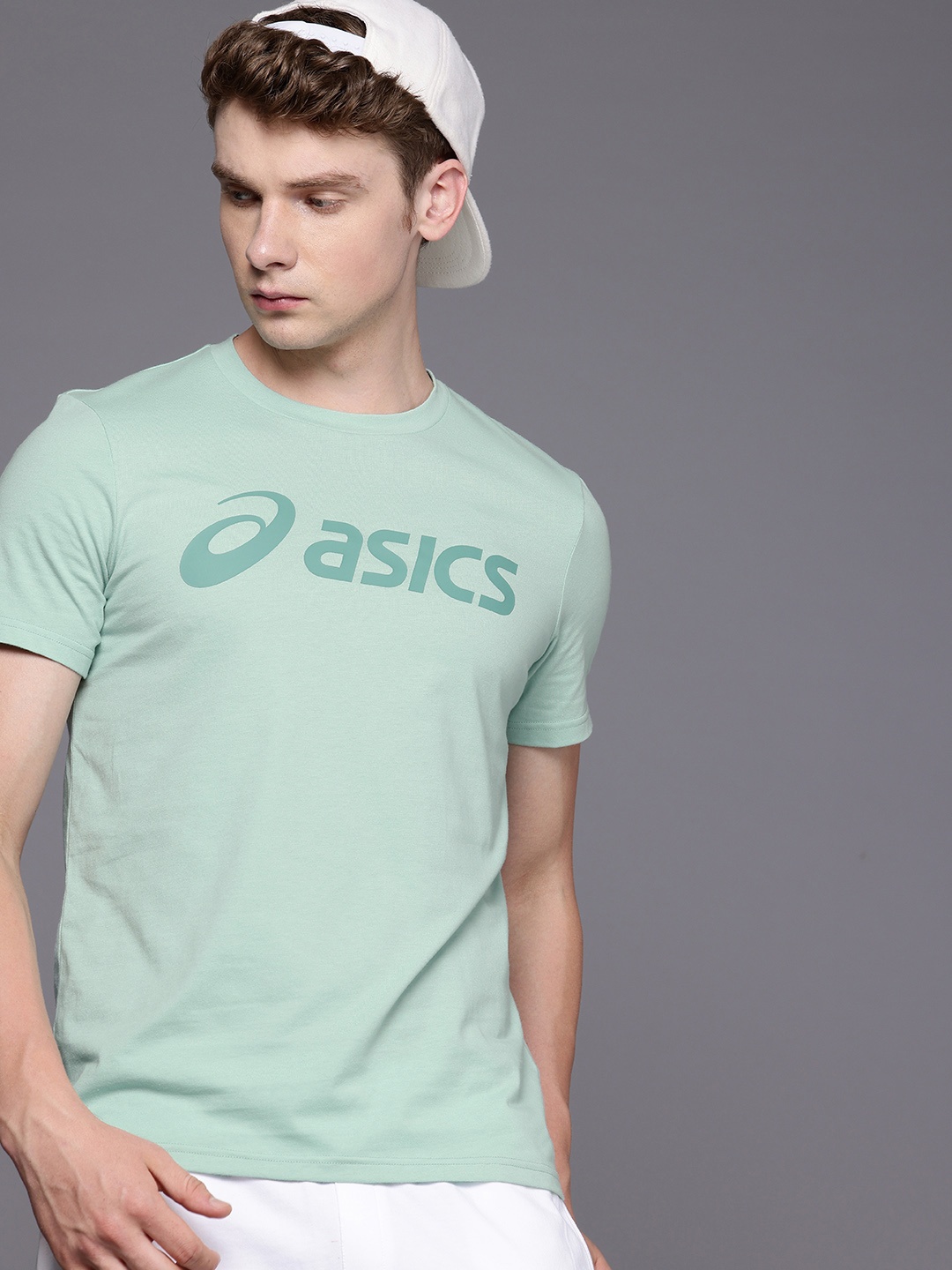 

ASICS Brand Logo Printed Sports T-shirt, Green