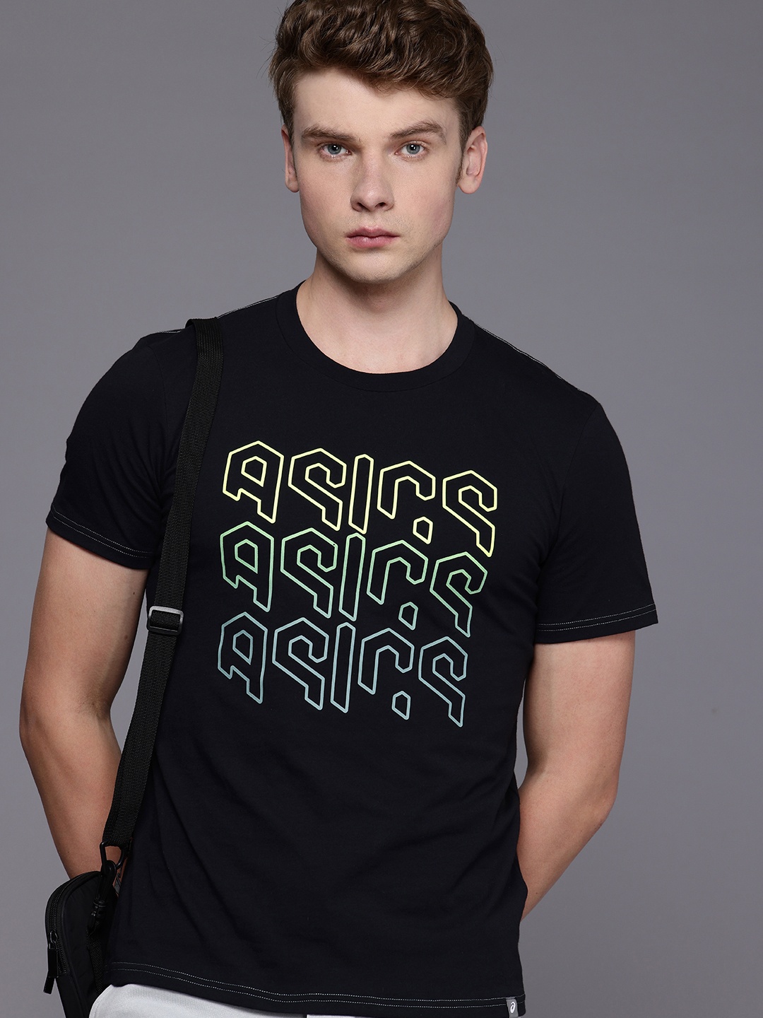 ASICS Brand Logo Printed Training T-shirt, Black
