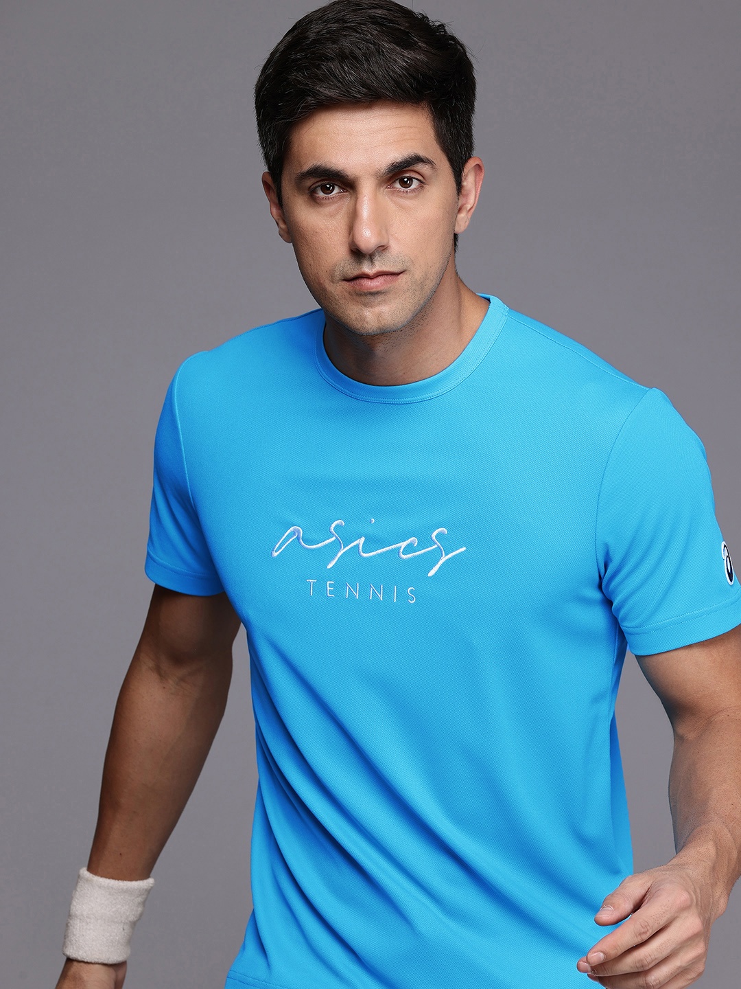 

ASICS Classic Typography Embroidered Tennis T-shirt, Blue