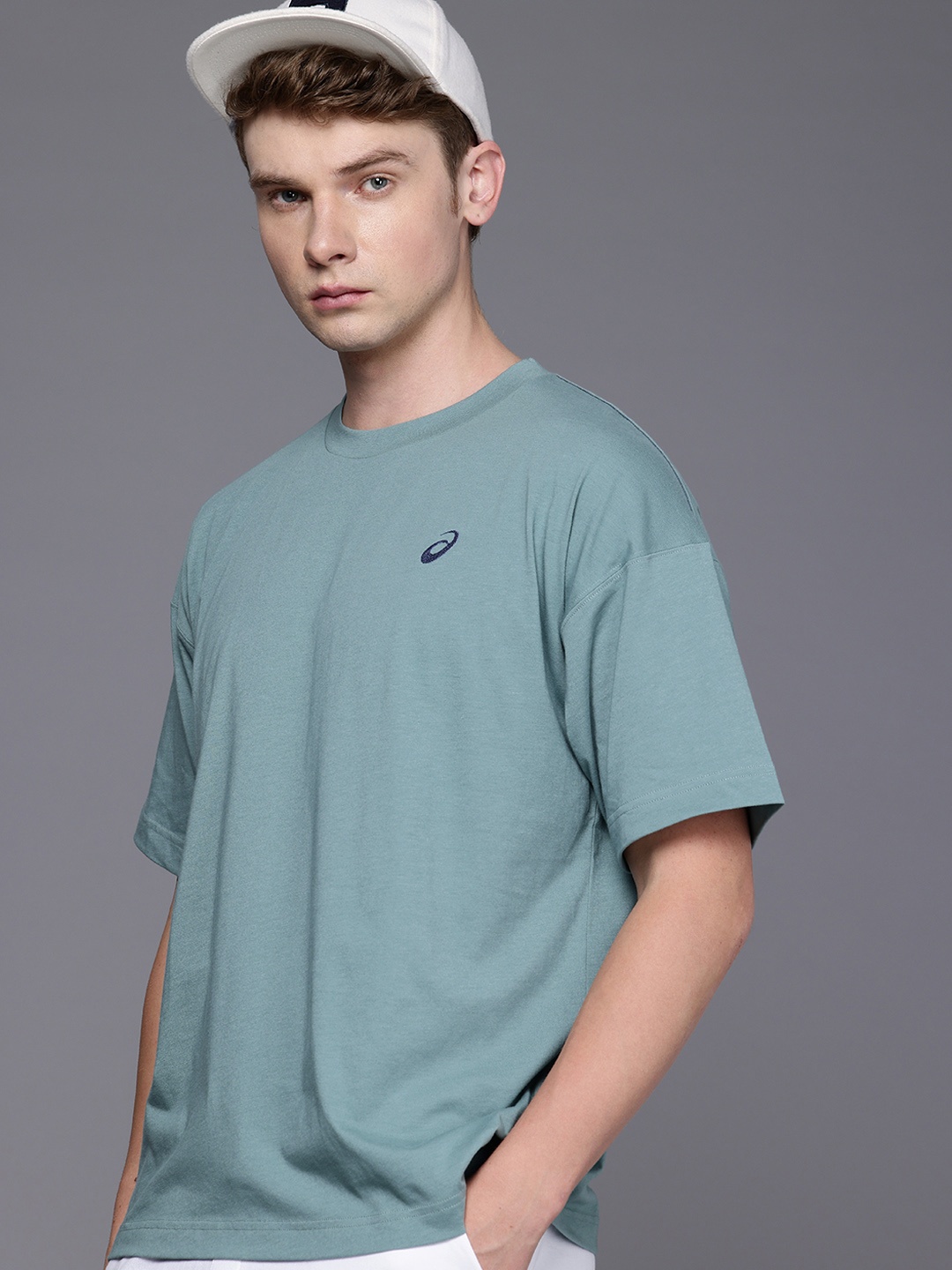 

ASICS Quick Dry Drop-Shoulder Sleeves Relaxed Fit Training or Gym T-shirt, Green