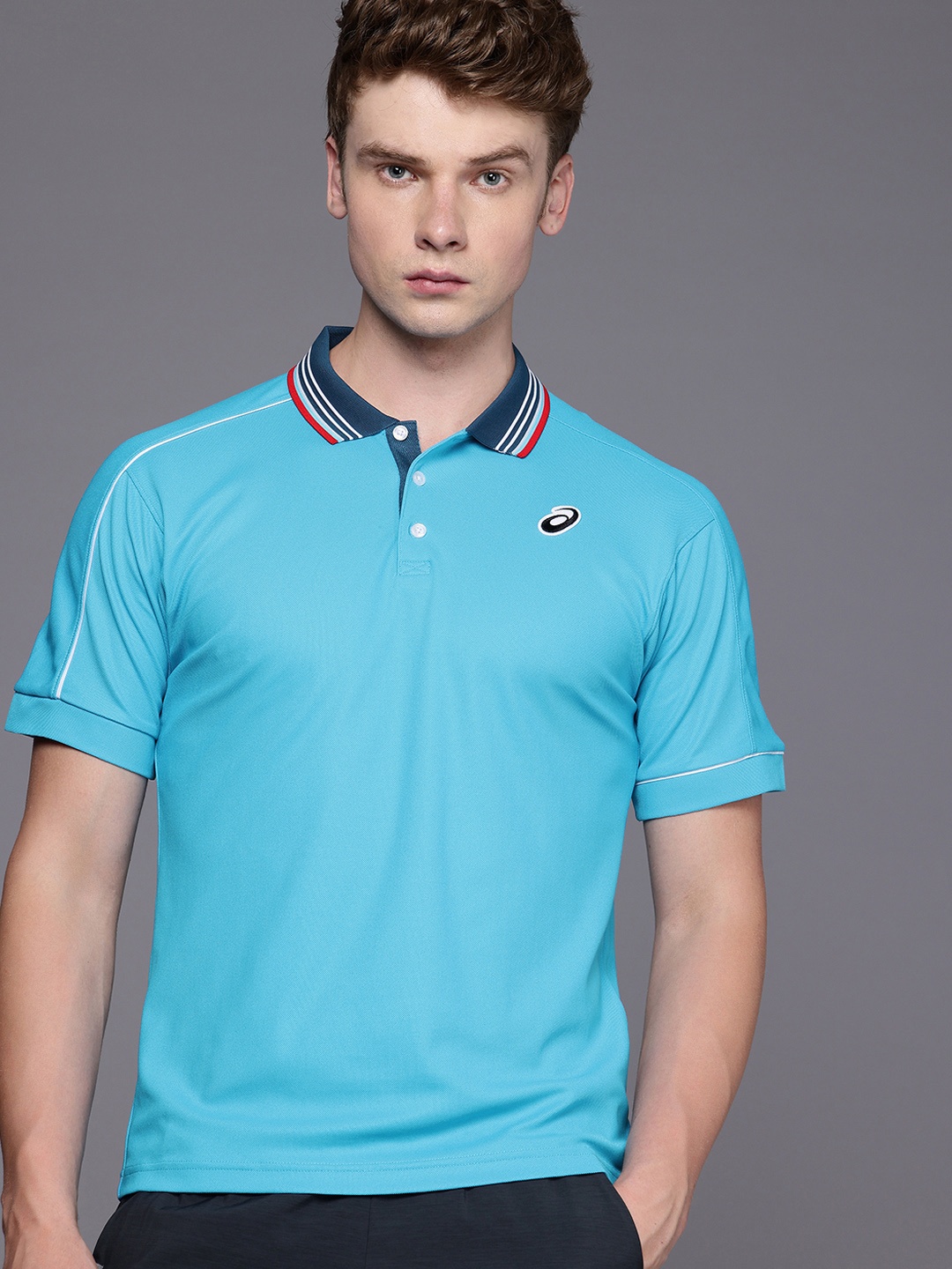 

ASICS Polo Collar Quick Dry T-shirt, Blue
