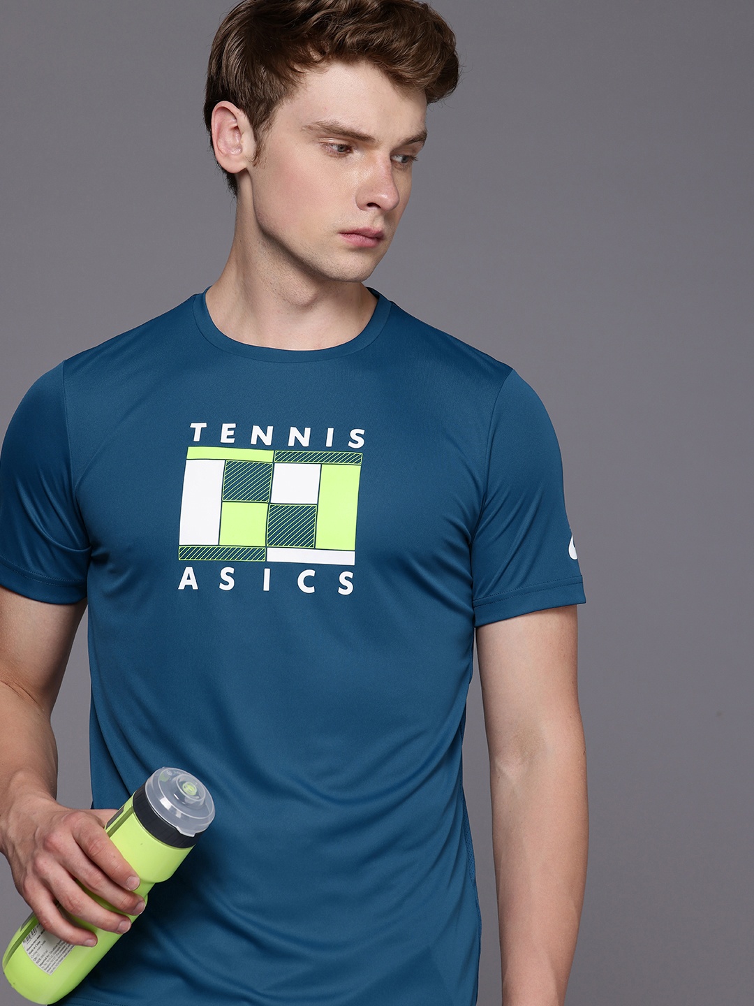 

ASICS Graphic Printed Quick Dry Tennis T-shirt, Blue