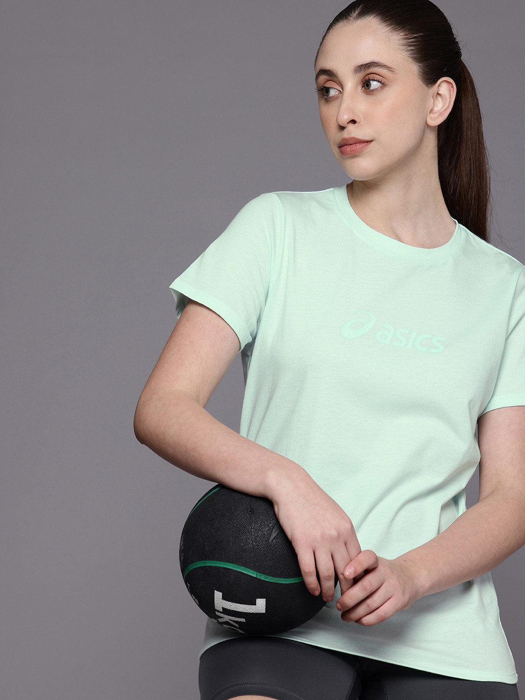 

ASICS Brand Logo Printed Training T-shirt, Green