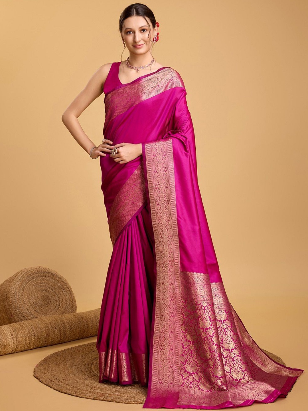 

ORUS Woven Design Zari Banarasi Saree, Pink