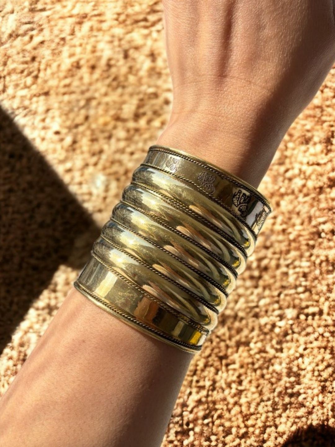 

VIVAZS Gold-Plated Oxidised Cuff Bracelet