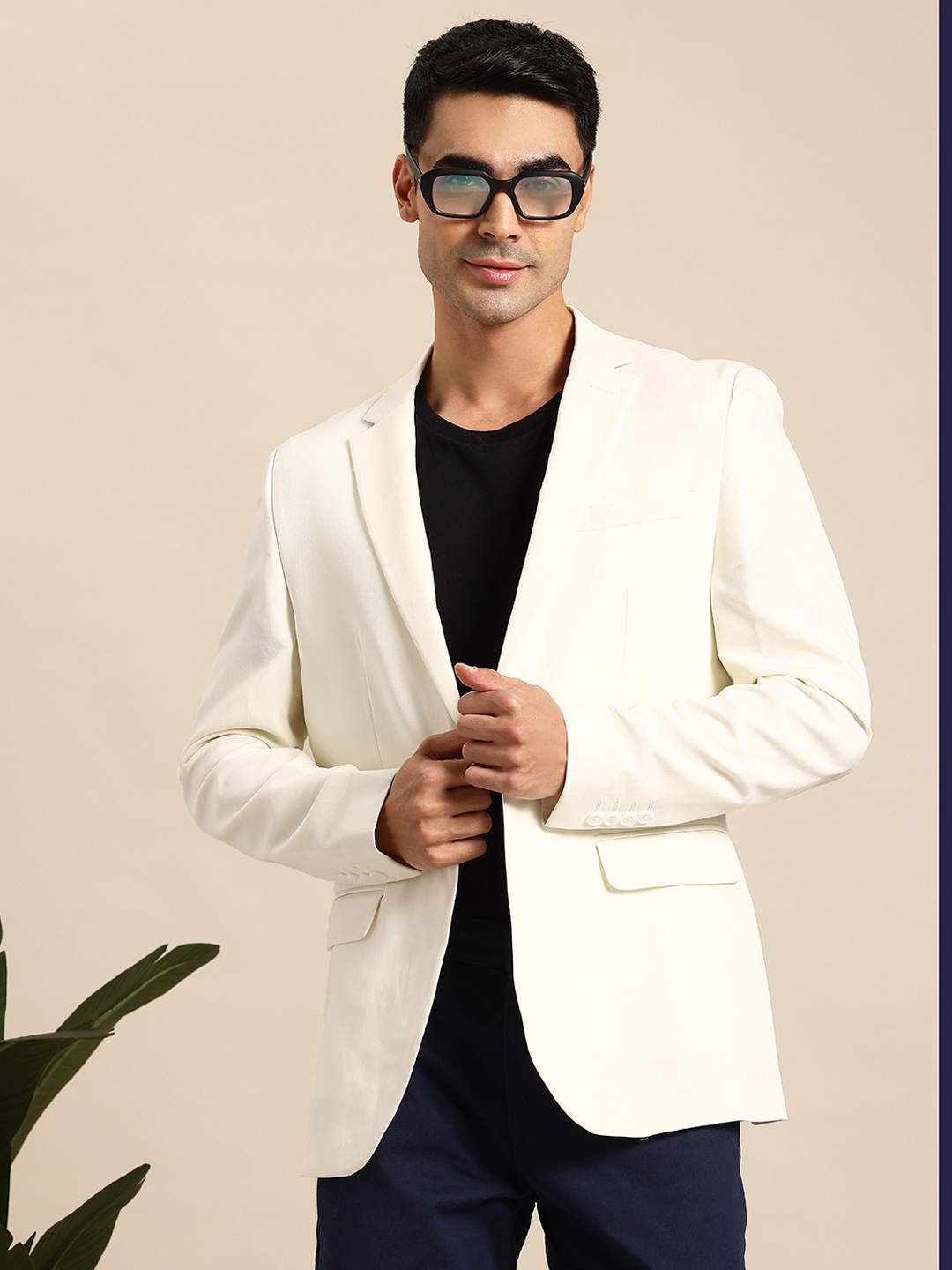 

Mast & Harbour Single-Breasted Blazer, Cream