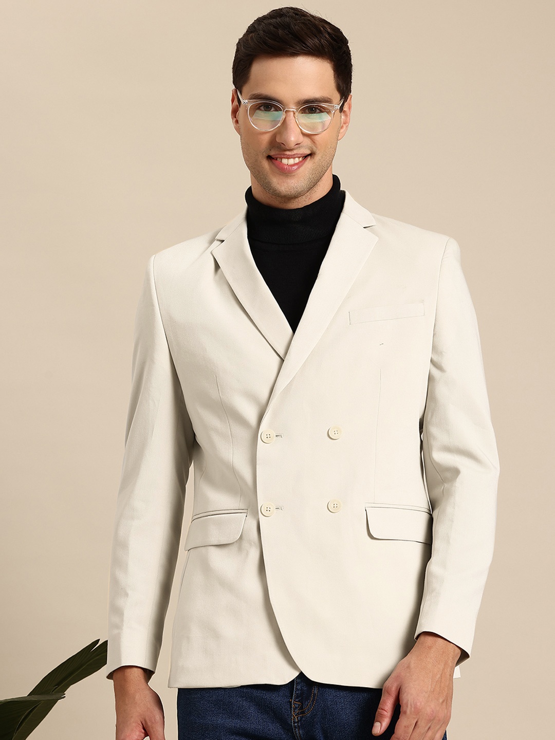 

Mast & Harbour Double Breasted Formal Blazer, Cream