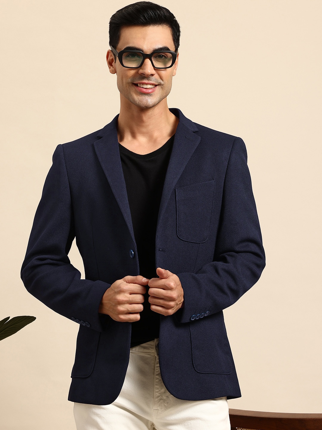 

Mast & Harbour Single-Breasted Smart Casual Blazers, Navy blue