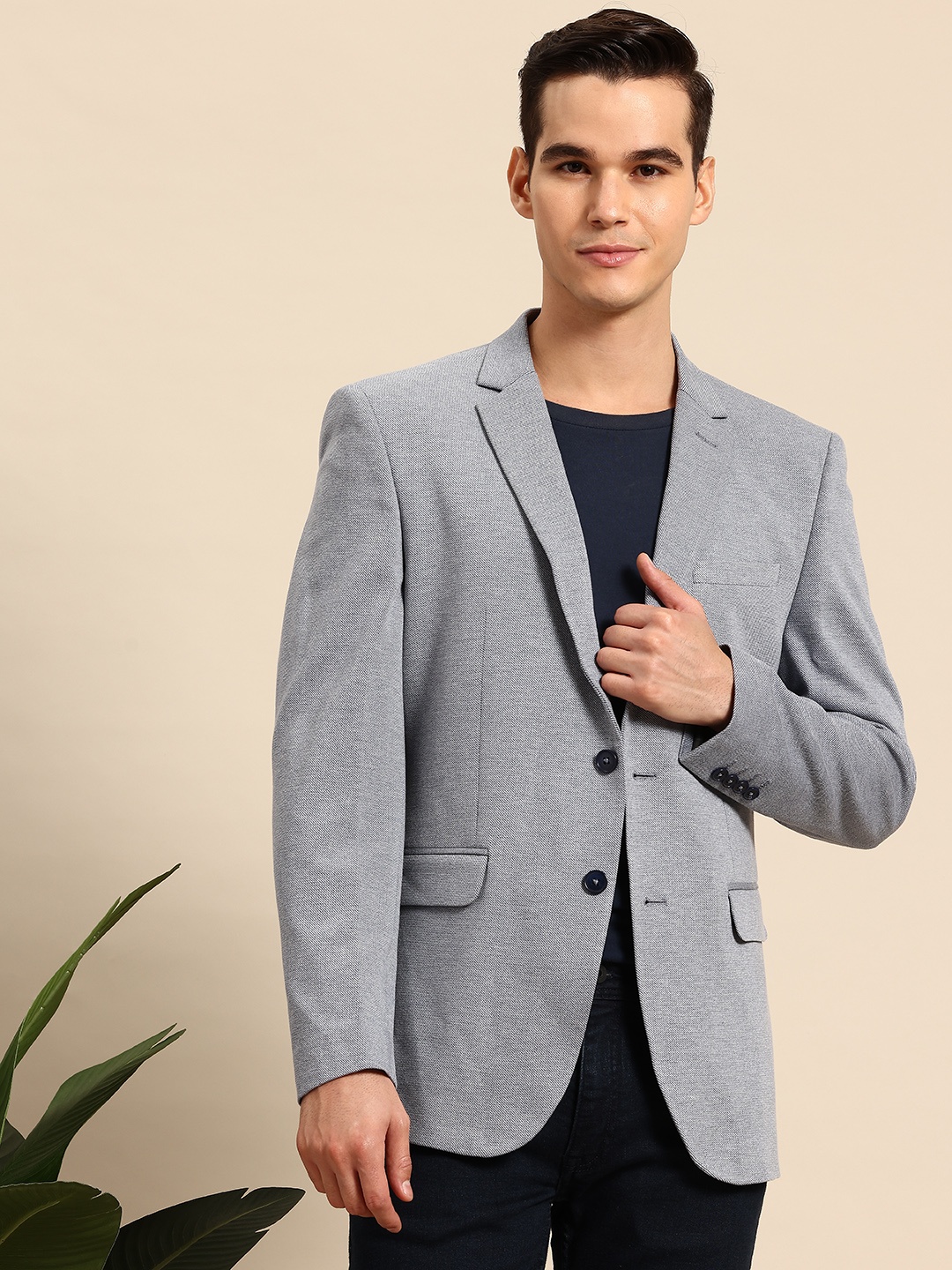 

Mast & Harbour Single-Breasted Smart Casual Blazer, Grey