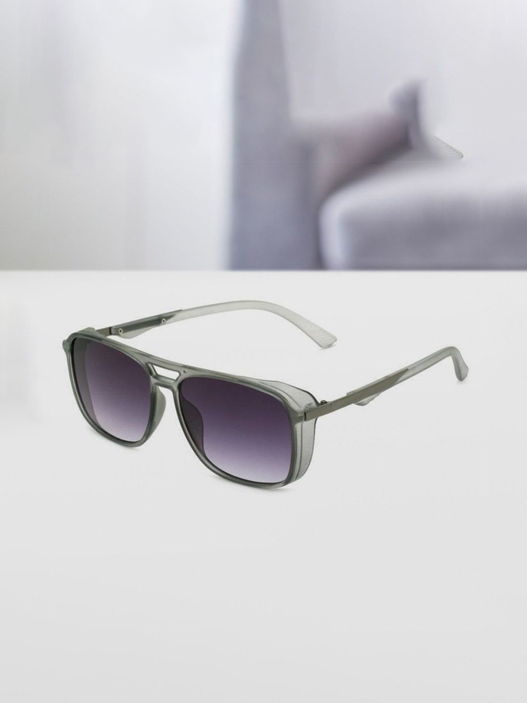 

SUNNIES Unisex Square Sunglasses with UV400 Protected Lens SNS-046-NEW-Gradient.Purple, Grey