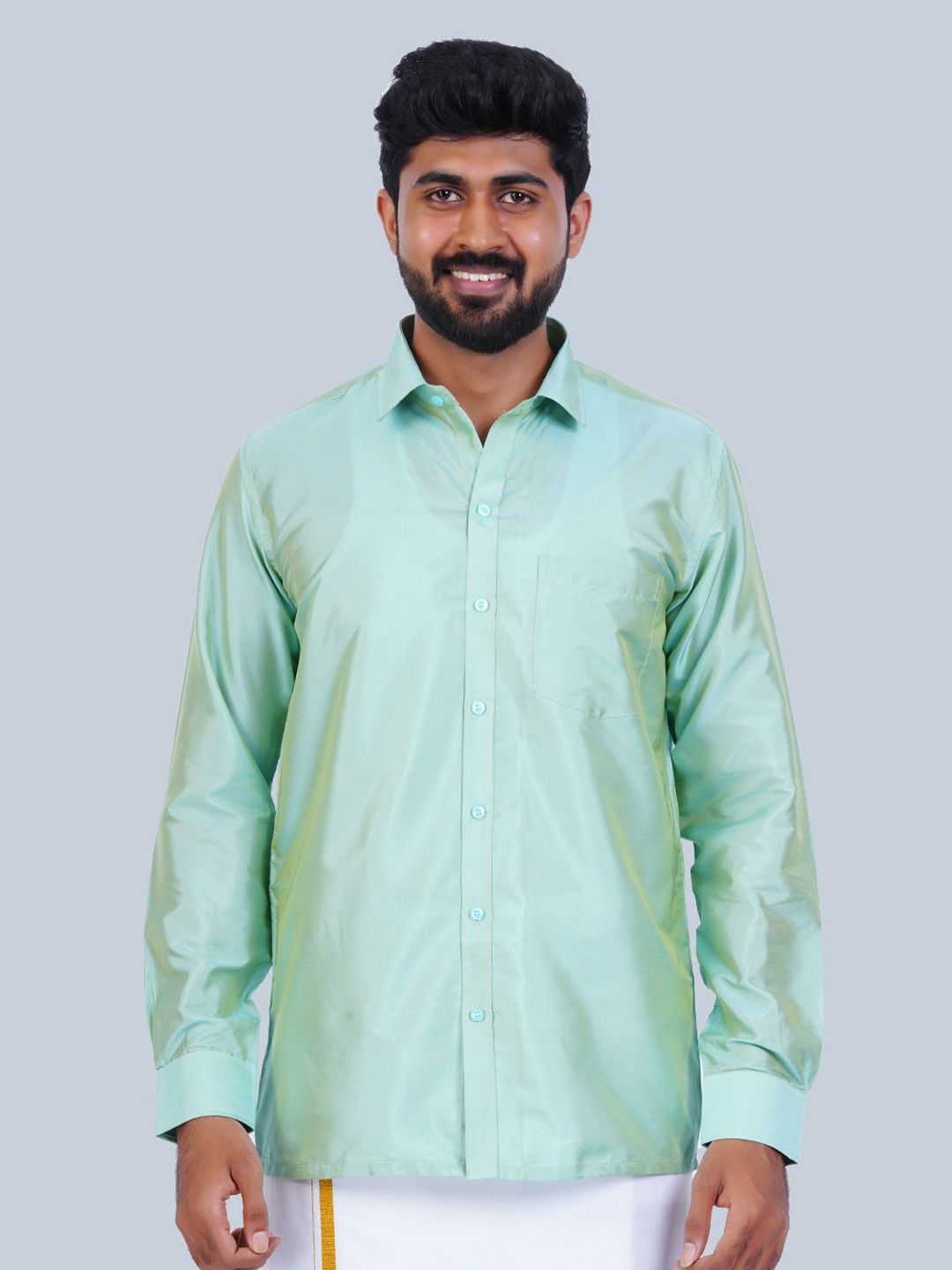 

THANGAMAGAN Men Standard Opaque Party Shirt, Green
