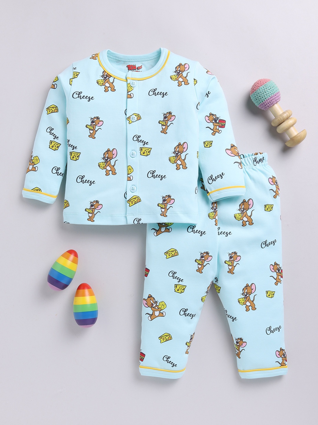 

YK X Tinyo Infants Boys Tom & Jerry Printed Night Suits, Blue