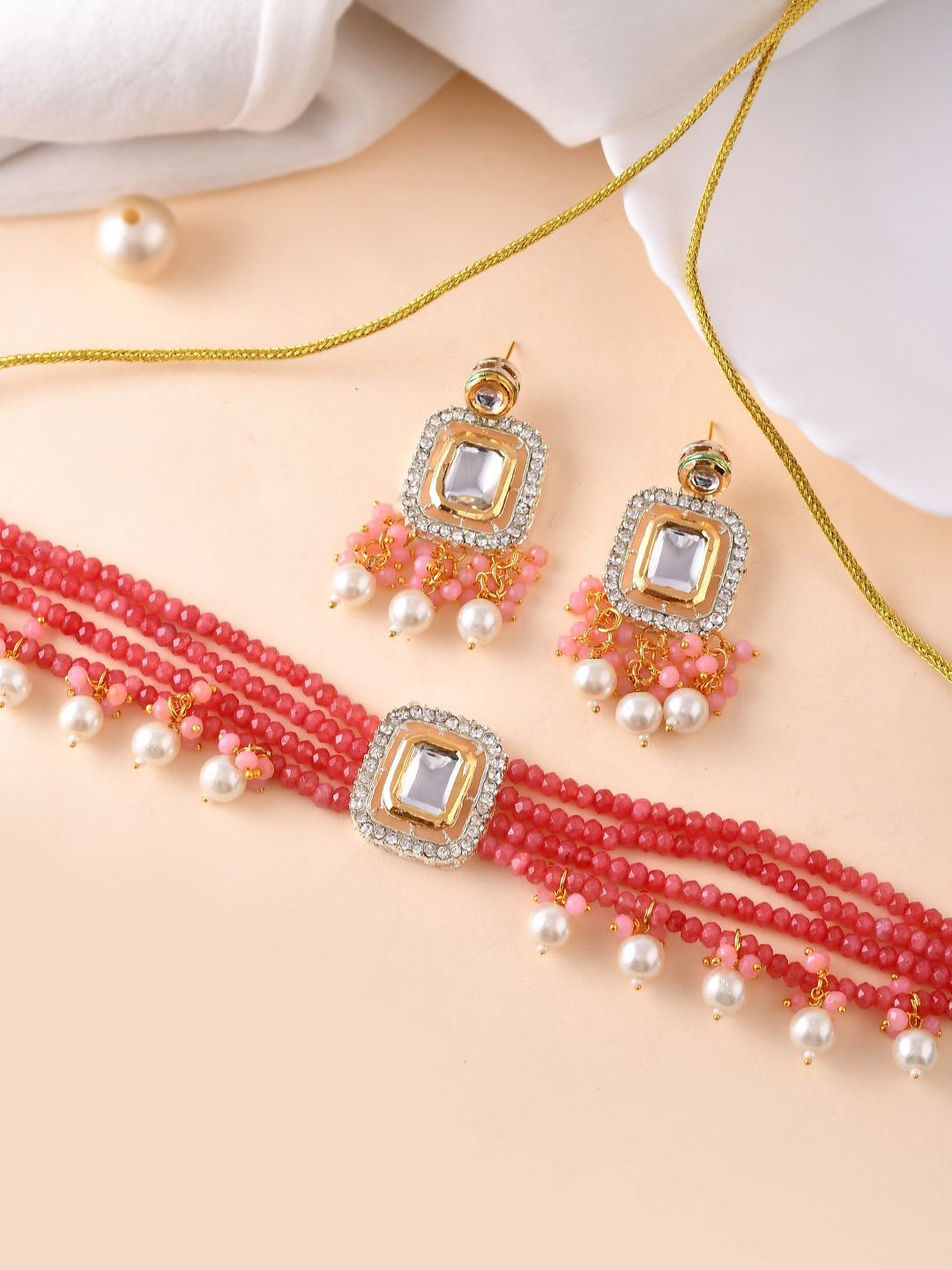 

Silvermerc Designs Gold-Plated Beaded Jewellery Set