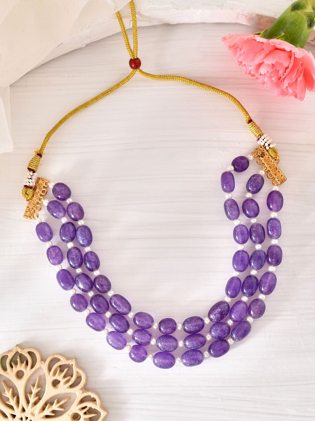 

Silvermerc Designs Gold-Plated Onyx Beaded Necklace