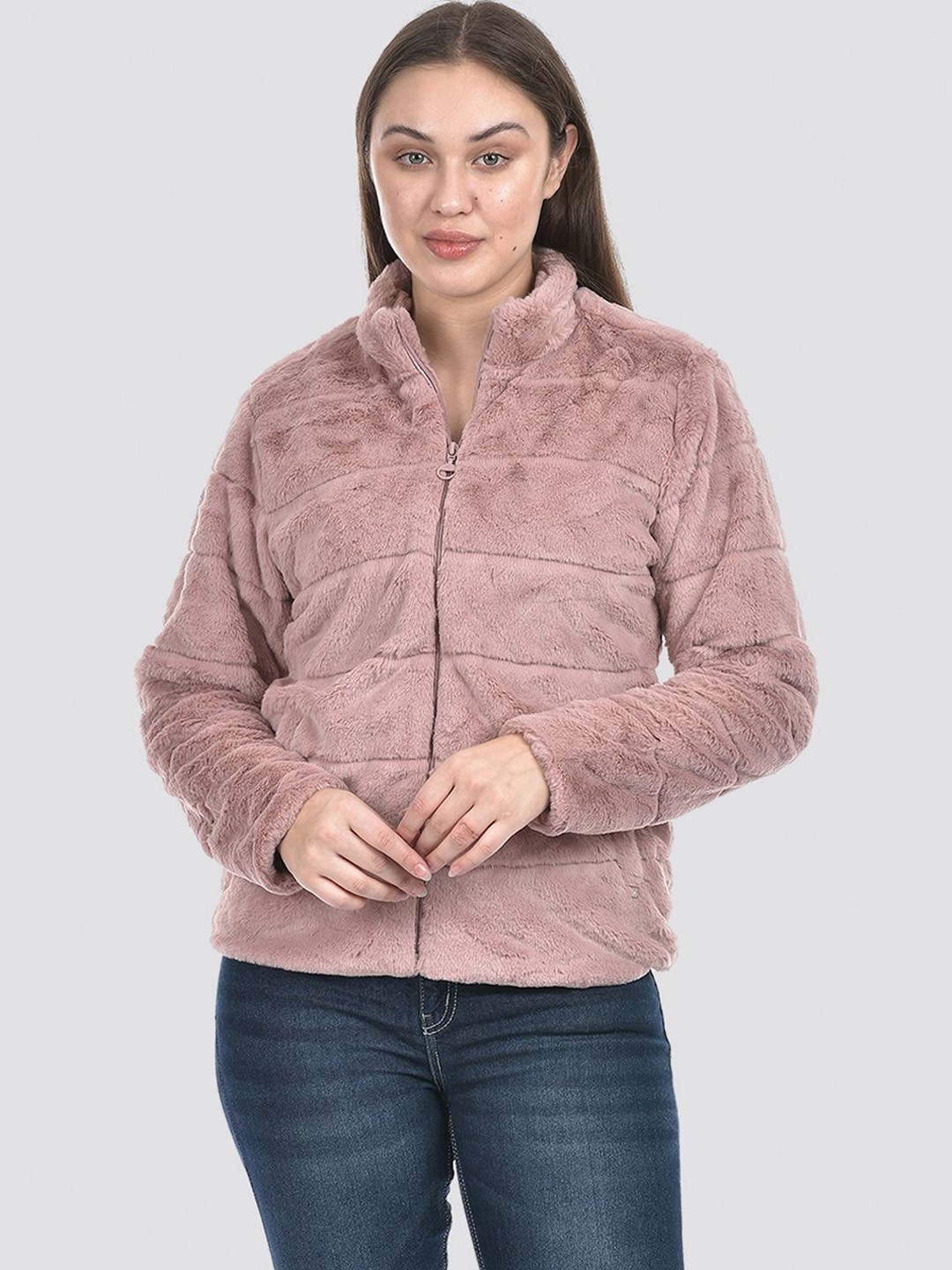 

Numero Uno Women Longline Padded Jacket, Pink