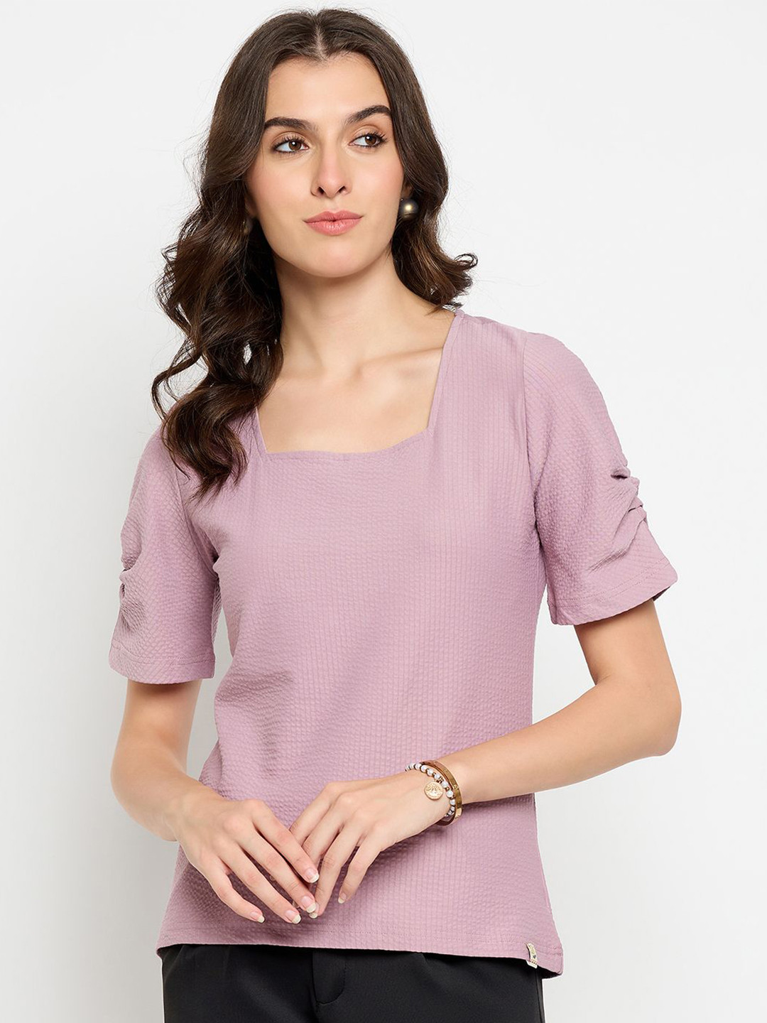 

Duke-Women Square Neck Top, Purple