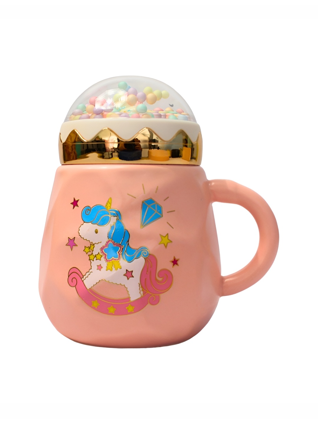 

Izzhaar Kids Orange & Pink My Fairy Side Unicorn Printed Ceramic Mug With Lid 400 ml