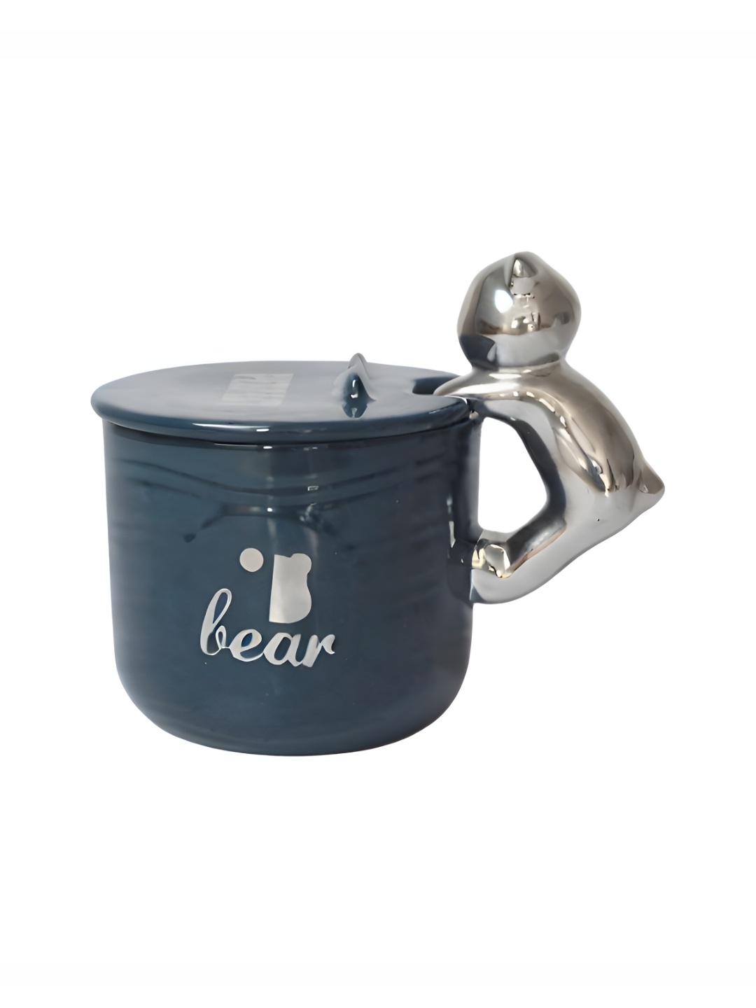 

Izzhaar Kids Blue & Silver Toned Printed Mug With Lid 350 ml