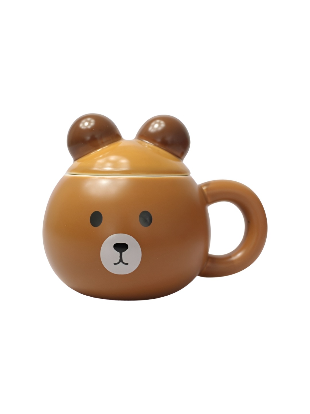 

Izzhaar Kids Brown & Black My Beary Side Printed Ceramic Mug With Lid 375 ml