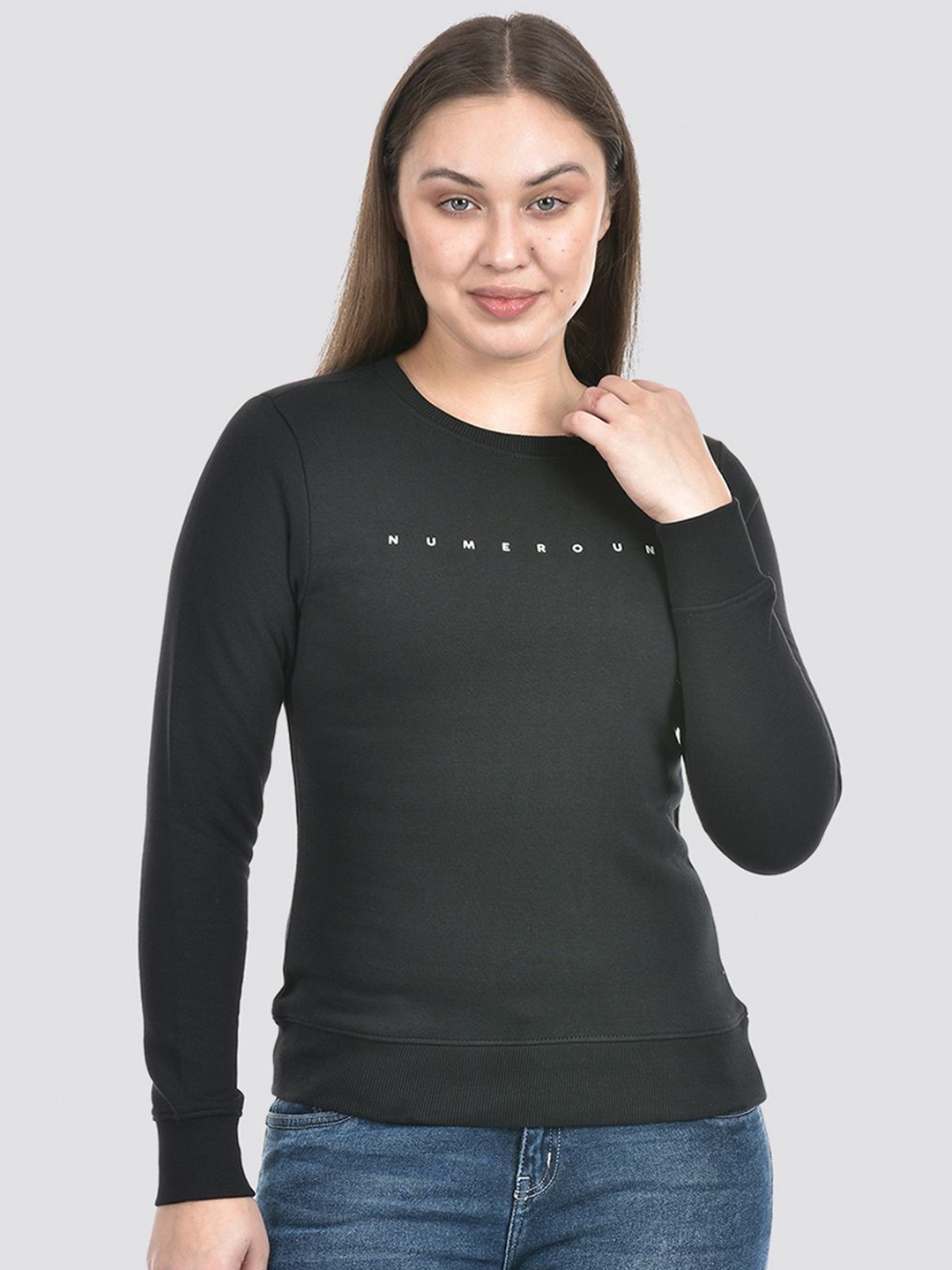 

Numero Uno Women Solid Sweatshirt, Black