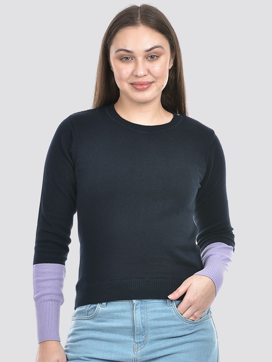 

Numero Uno Women Colourblocked Pullover, Black