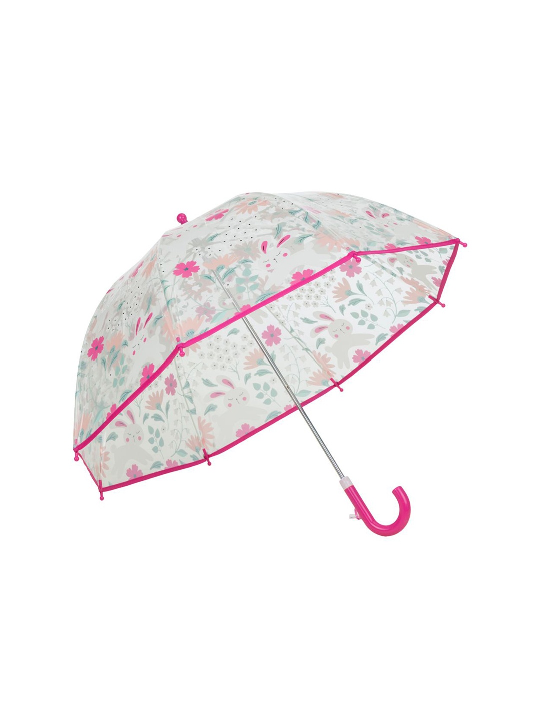 

Yellow Bee Girls Floral & Bunny Printed Manual 2 Fold Umbrella, White