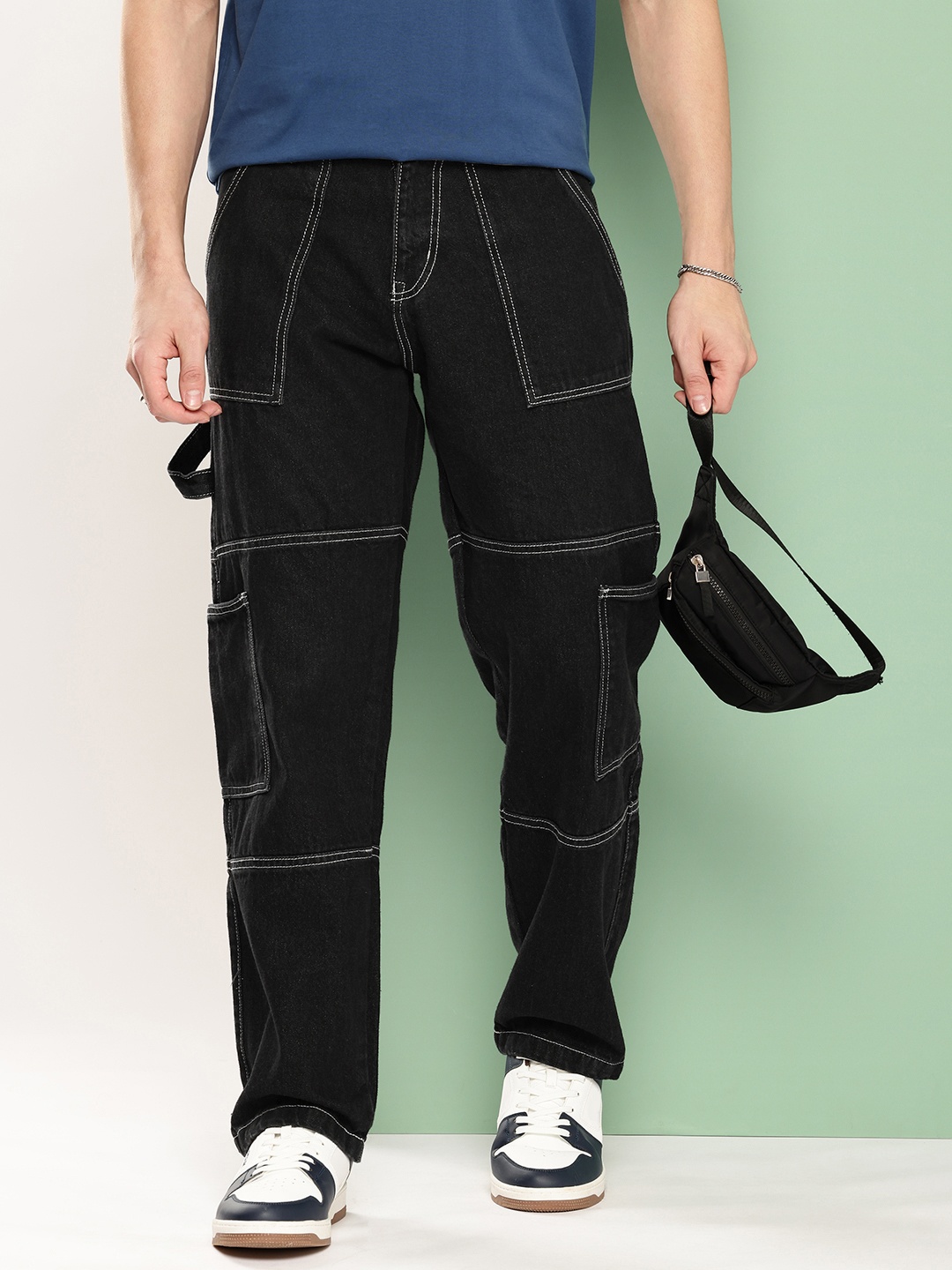 

HOPEPUNK Baggy Cargo Jeans, Black