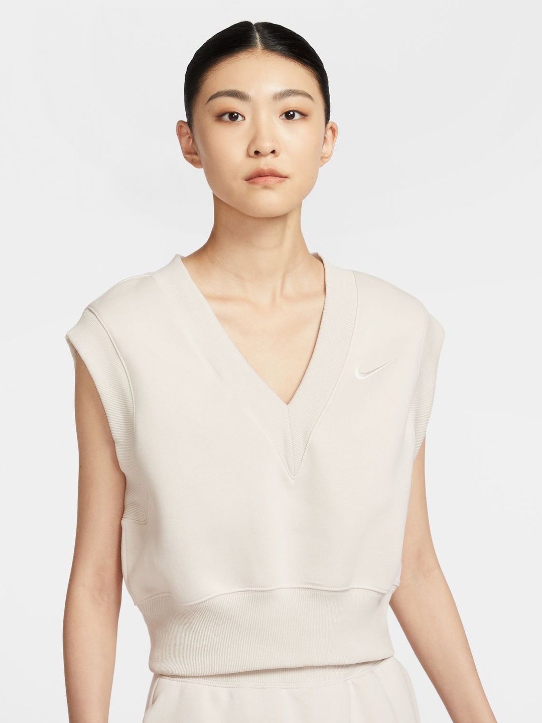 

Nike Sportswear Phoenix Fleece Women's Loose V-Neck Sleeveless Cropped Top, White