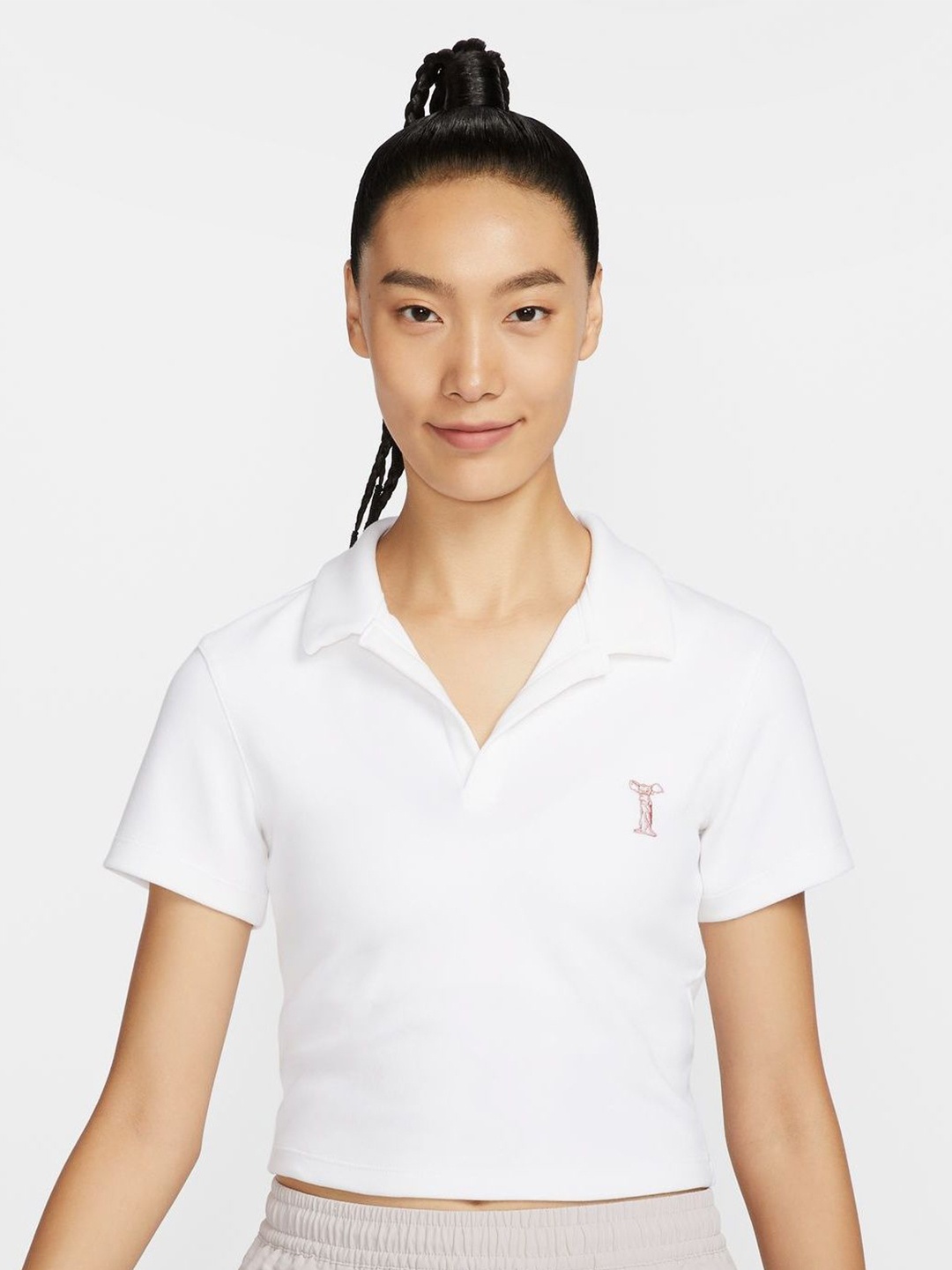 Nike Sportswear Women's Short-Sleeve Polo Top, White