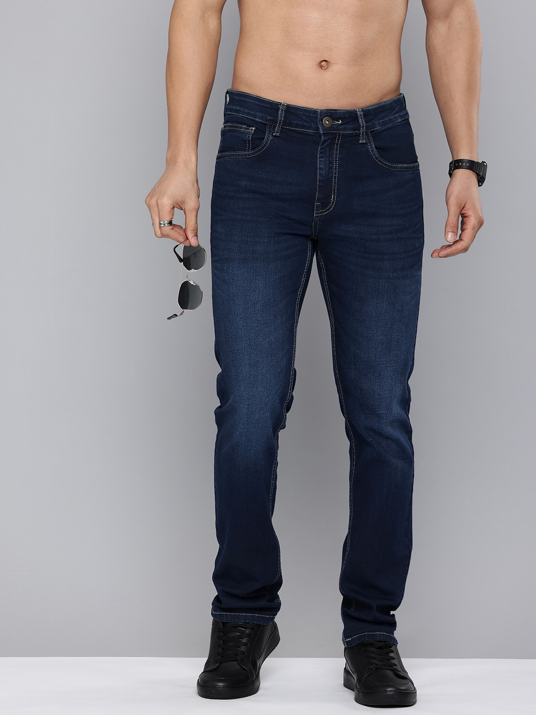 

R.Code by The Roadster Life Co. Men Micheal Slim Fit Stretchable Jeans, Navy blue