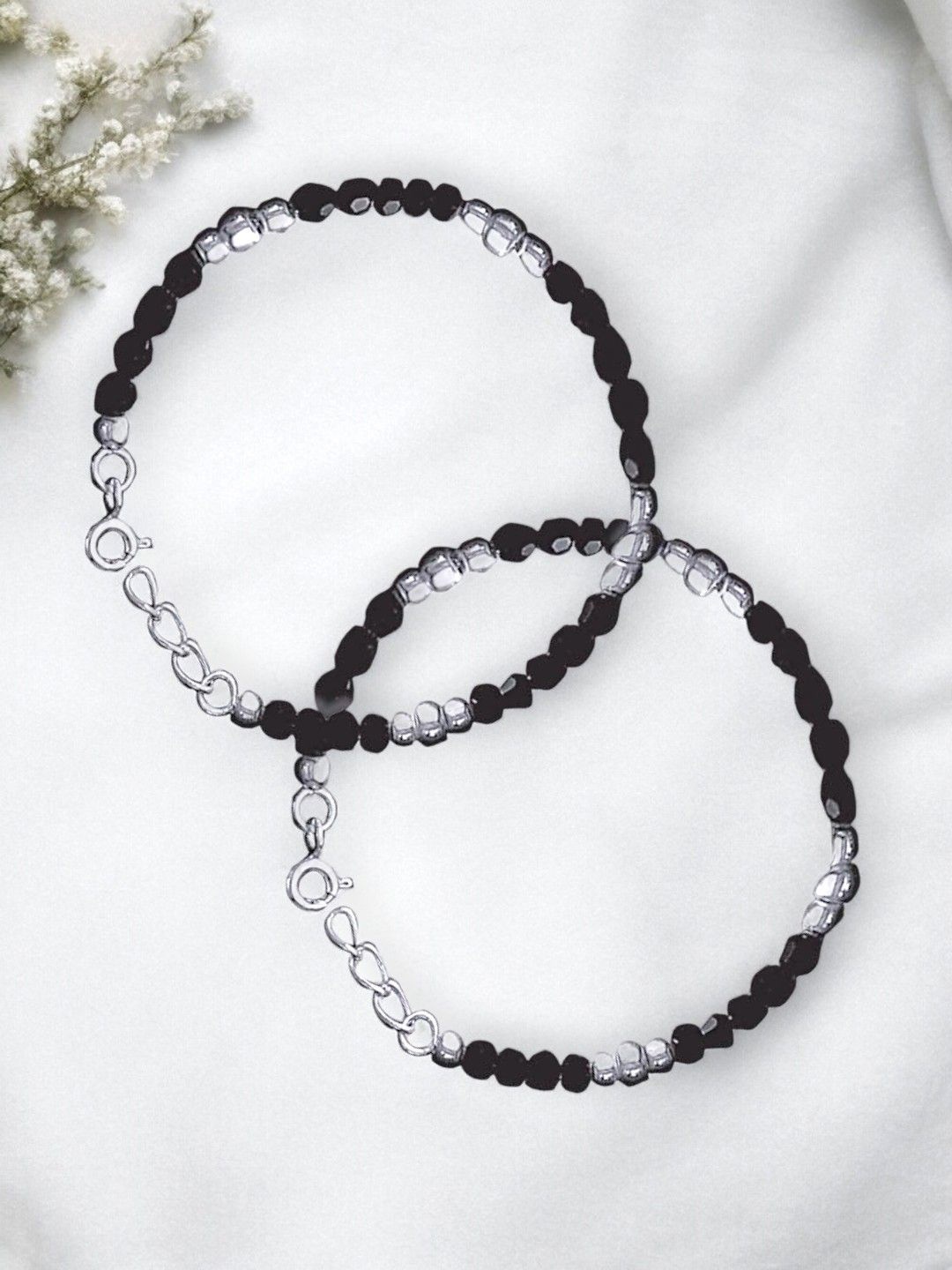 

Taraash Kids Set Of 2 Sterling Silver Silver-Plated Nazariya Link Bracelets