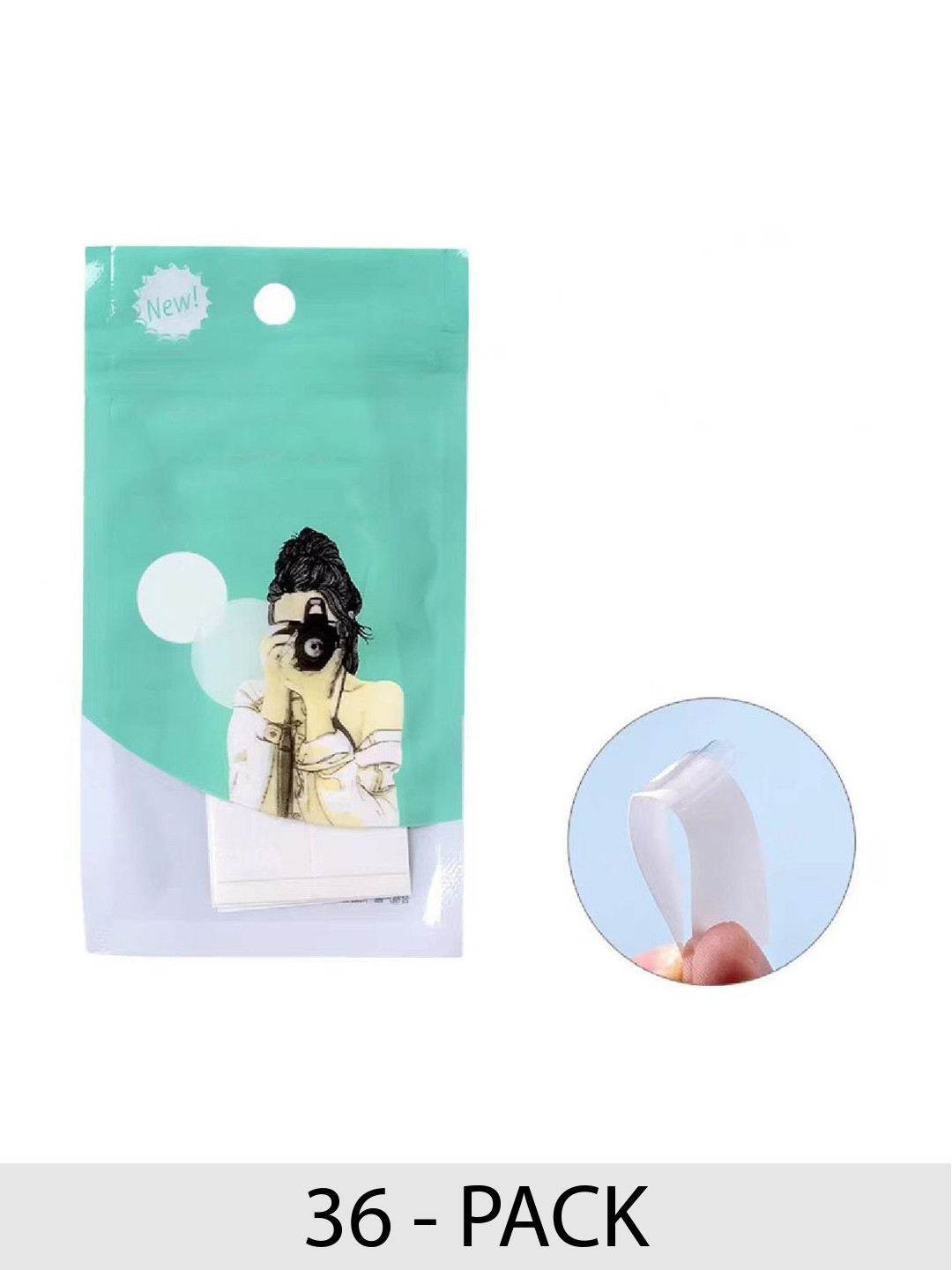 

FIMBUL Reusable Stick-On Skin Fabric Tape Lingerie accessories 36 PCS, Transparent
