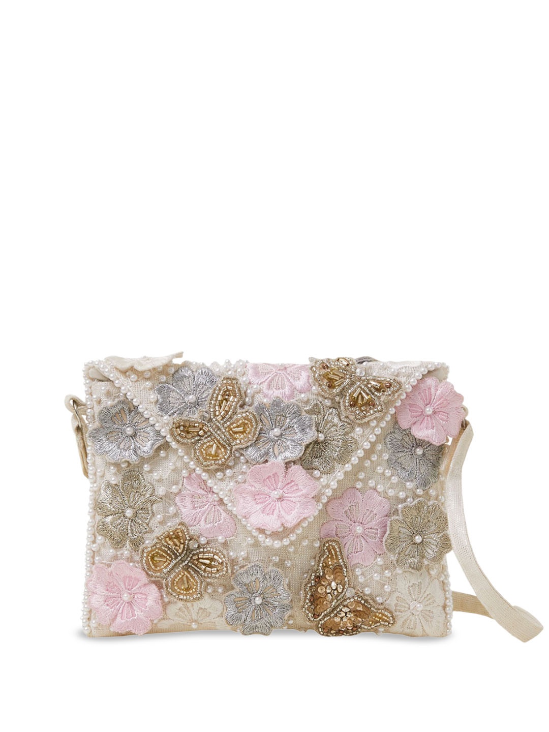 

Accessorize Embellished Structured Sling Bag, Silver