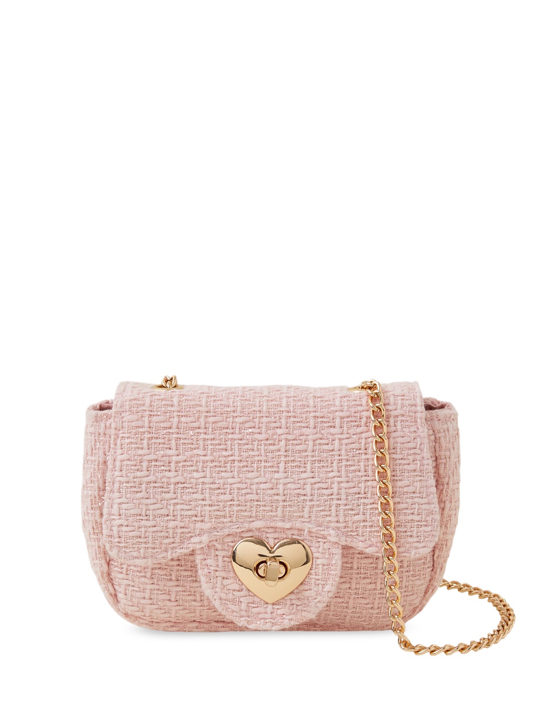 

Accessorize Structured Handheld Bag with Applique, Pink