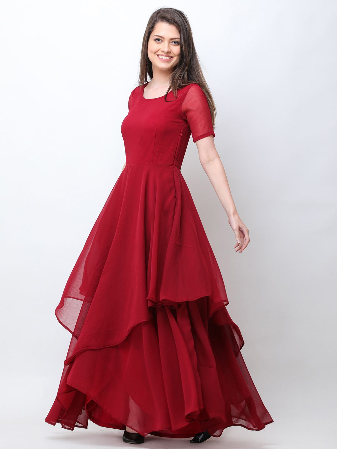 

BAESD Chiffon Maxi Dress, Maroon