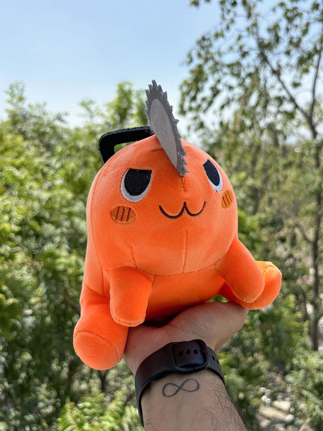 

COMICSENSE Chainsaw Anime Furious Pochita Dog Plush Doll, Orange