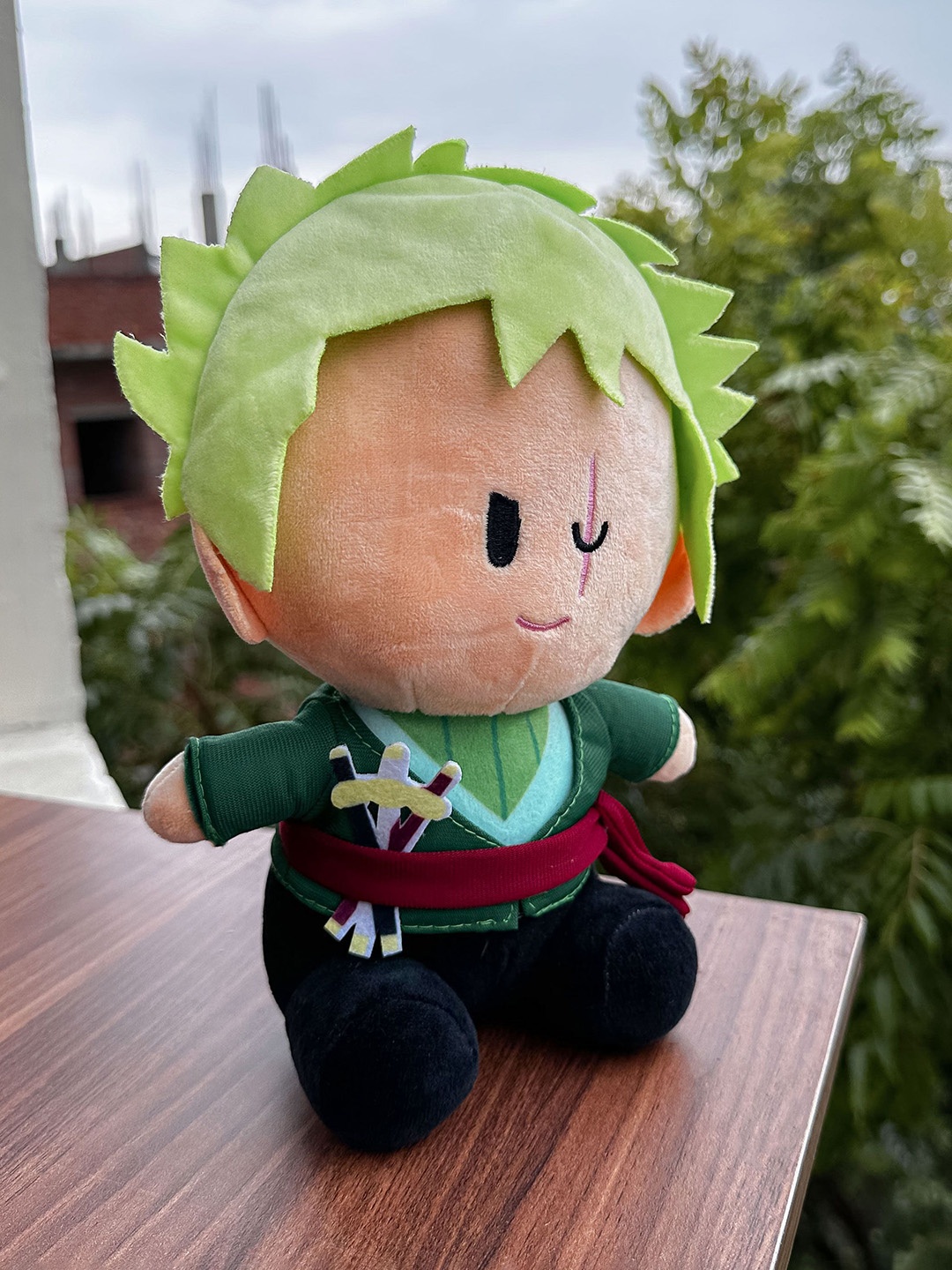 

COMICSENSE One Piece Zoro Pirate Hunter Hanging Anime Plush Doll, Green