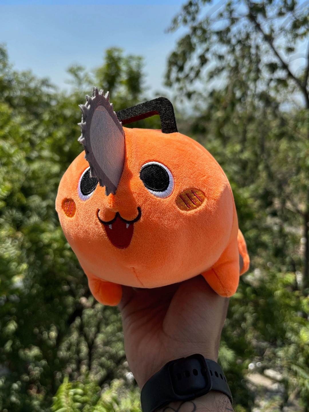 

COMICSENSE Chainsaw Man Anime Happy Pochita Dog Plush Toy, Orange