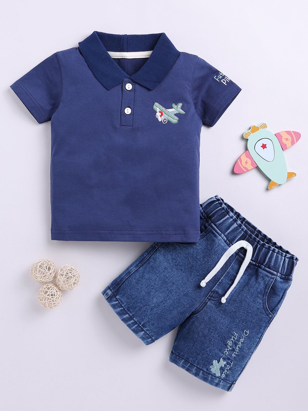

BAESD Boys Pure Cotton T-shirt With Shorts, Blue