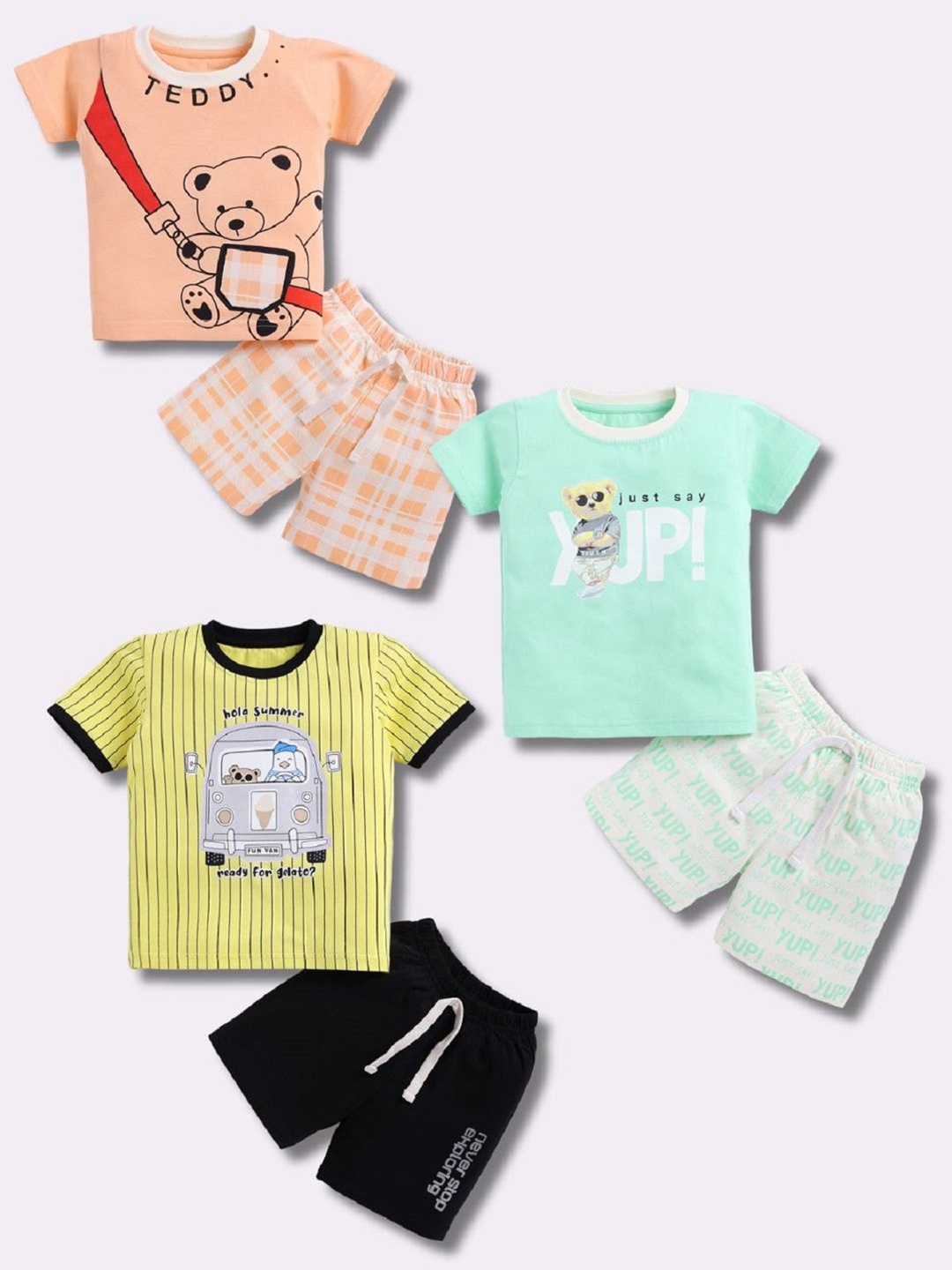 

BAESD Boys Pack of 3 Printed Pure Cotton Clothing Set, Orange
