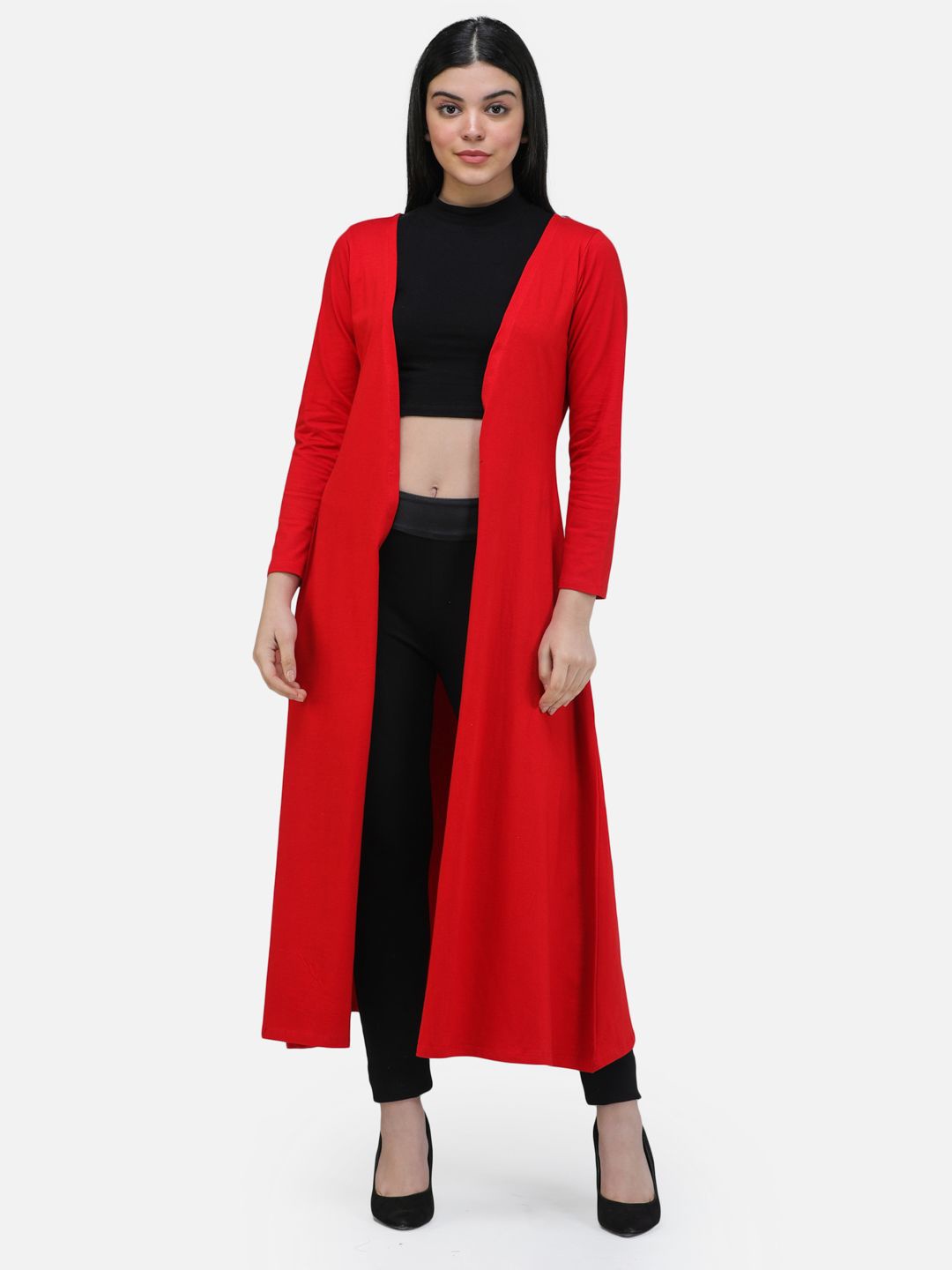 

BAESD Open Front Longline Shrug, Red