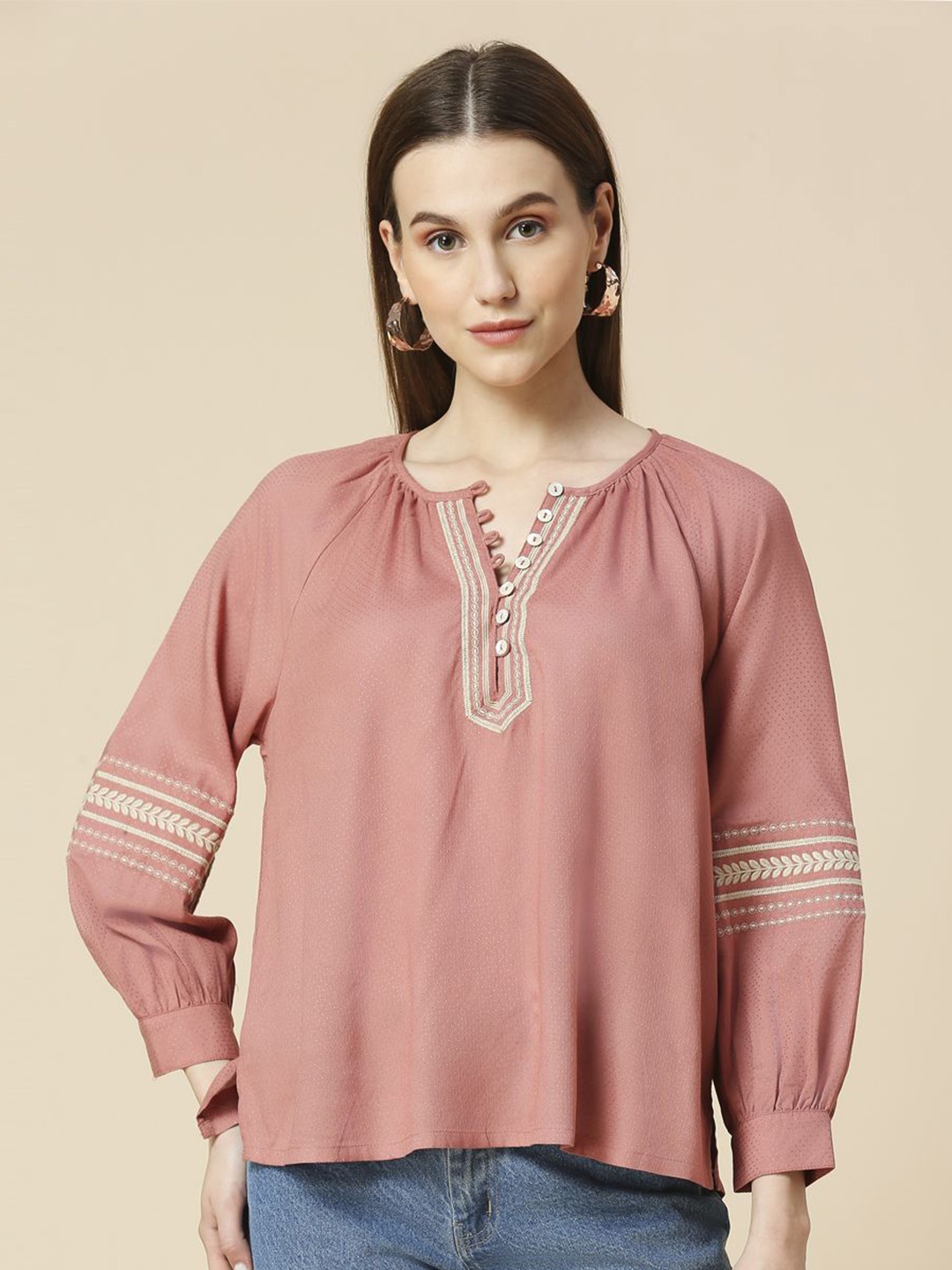 

Chemistry Tie-Up Neck Top, Coral