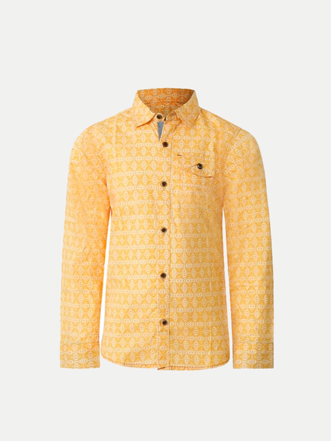 

BAESD Boys Standard Conversational Printed Casual Shirt, Orange