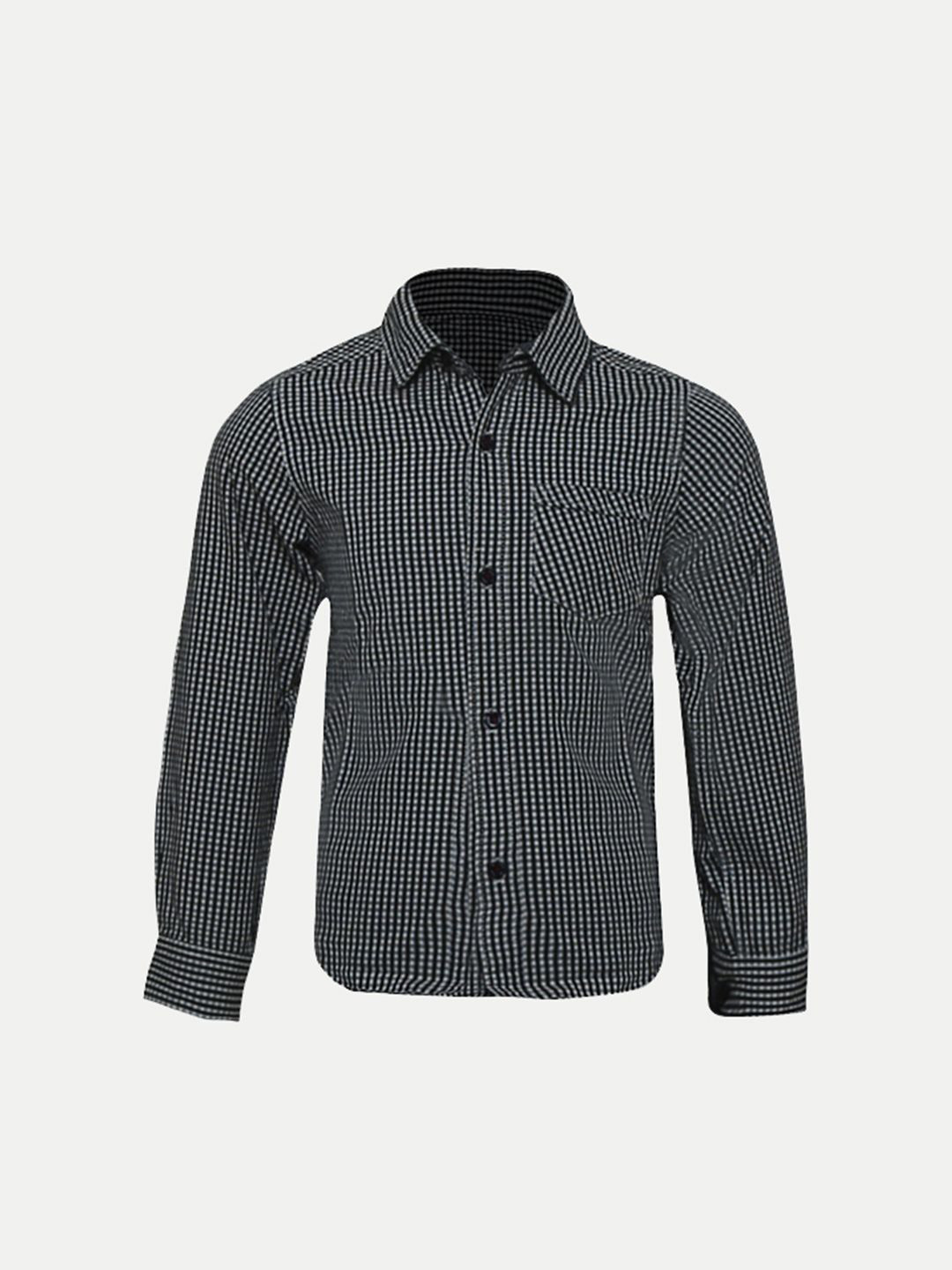 

BAESD Boys Standard Micro Checked Casual Shirt, Black