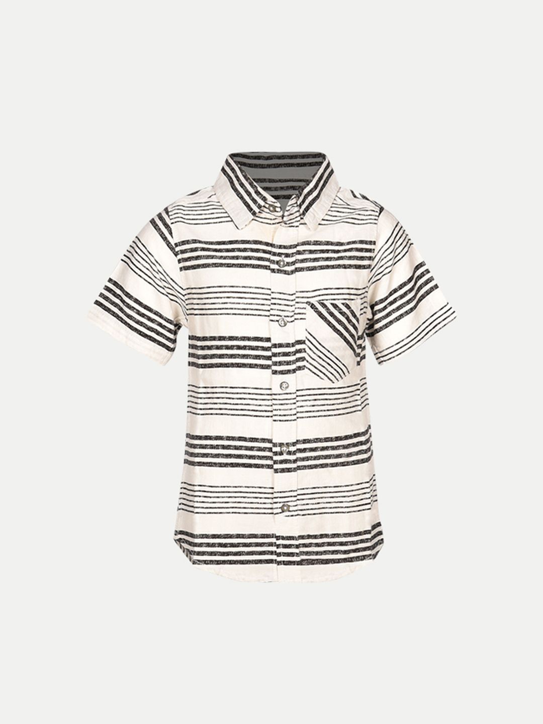 

BAESD Boys Standard Horizontal Striped Casual Shirt, White
