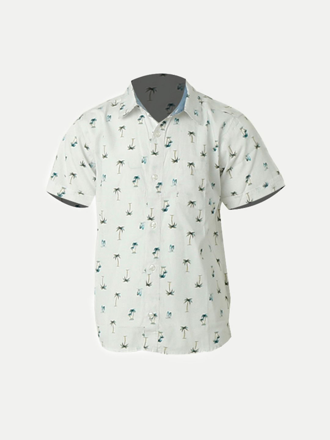 

BAESD Boys Standard Tropical Printed Casual Shirt, White