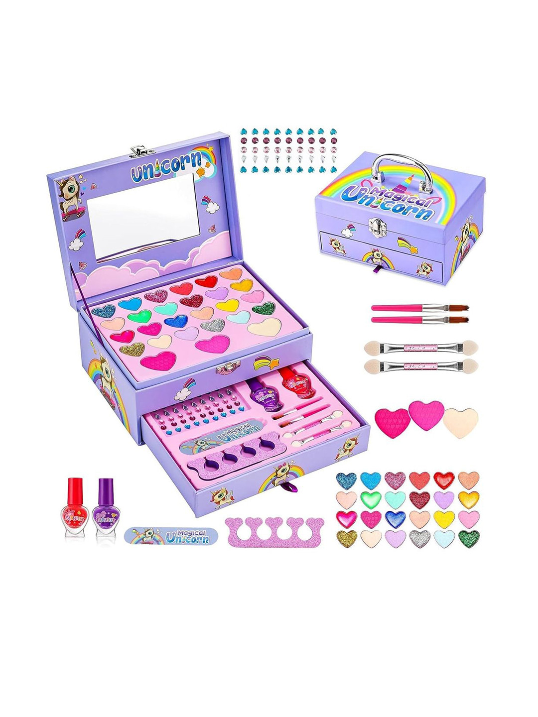 

Kidology Girls Real Washable Unicorn Magical Makeup Kit, Purple
