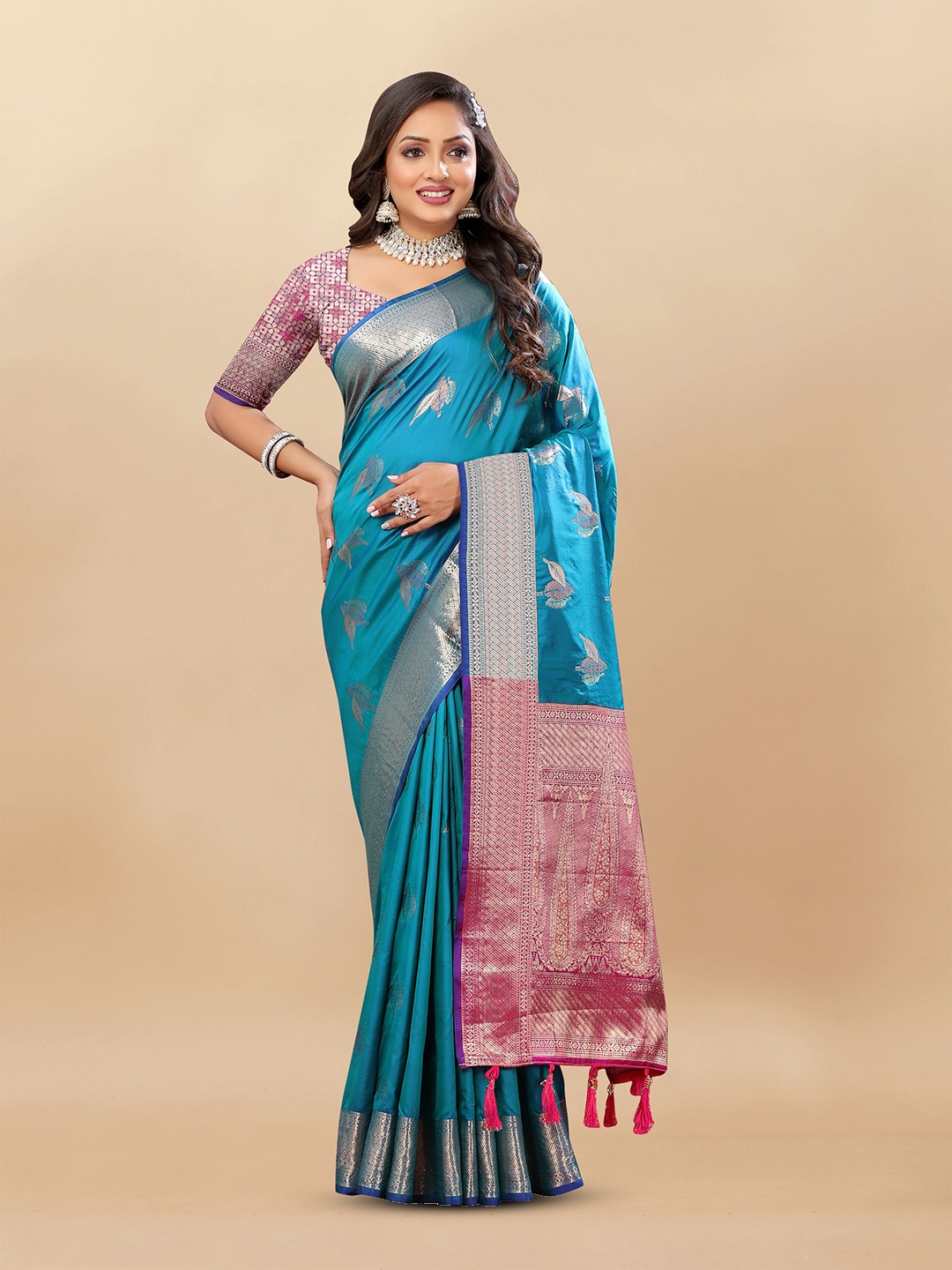 

Upalksh Woven Design Zari Banarasi Saree, Blue