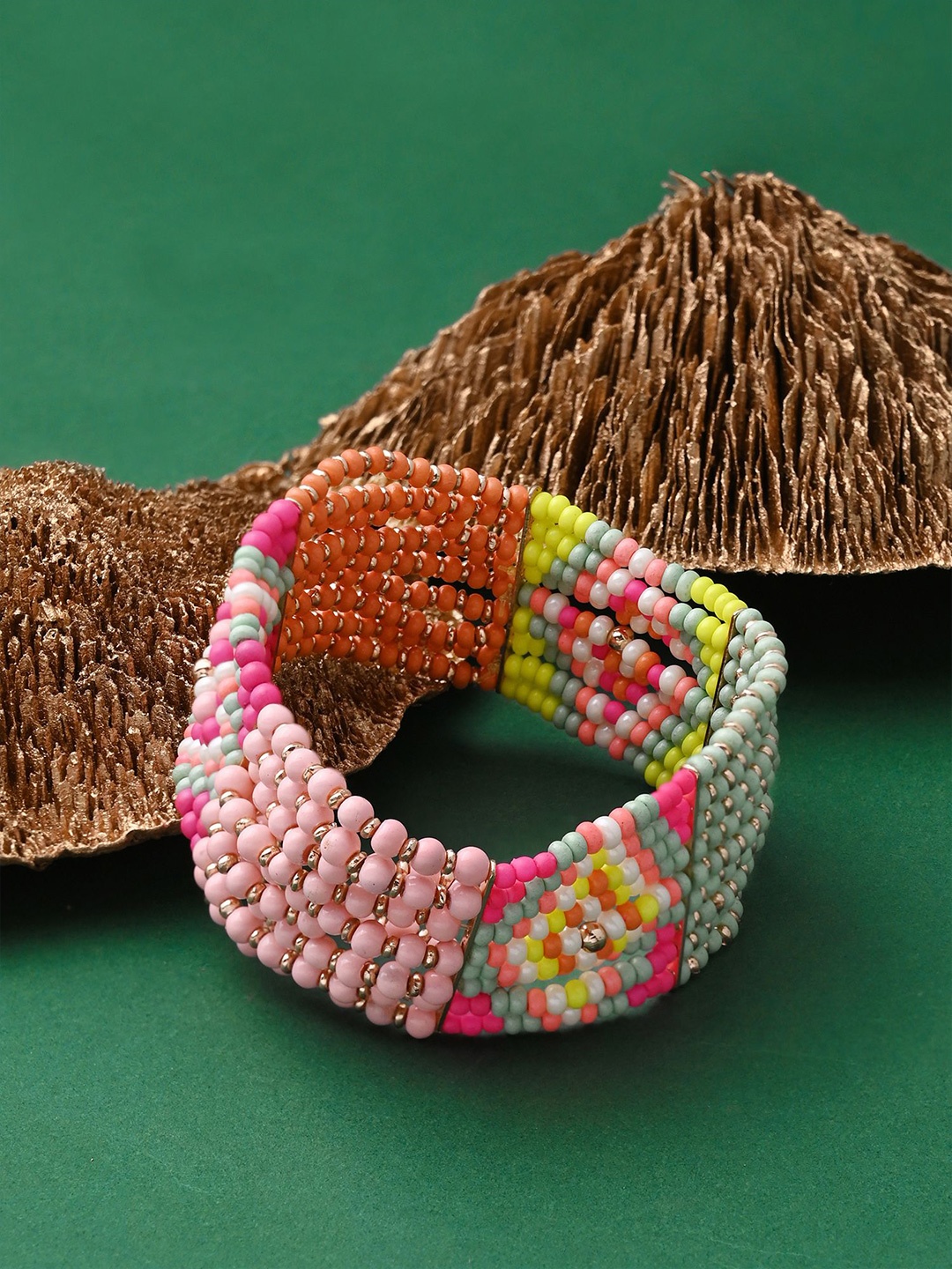 

Accessorize Artificial Beads Elasticated Bracelet, Red