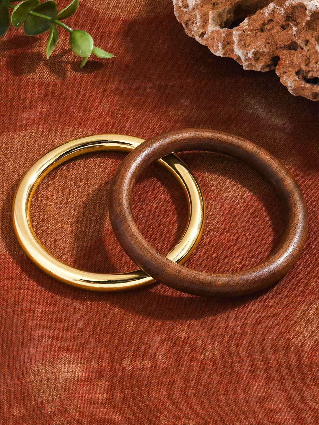 

Accessorize Set Of 2 Textured Bangles, Gold